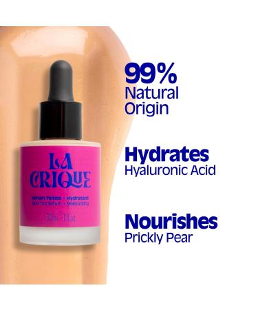 La Crique Hydrating Tinted Serum - Lightweight Face Foundation with Hyaluronic Acid & Prickly Pear - Buildable Coverage - Dry Skin - Vegan Friendly & Cruelty-Free - Shade 01 Very Fair - 1 fl oz - Buy Online on GoSupps.com