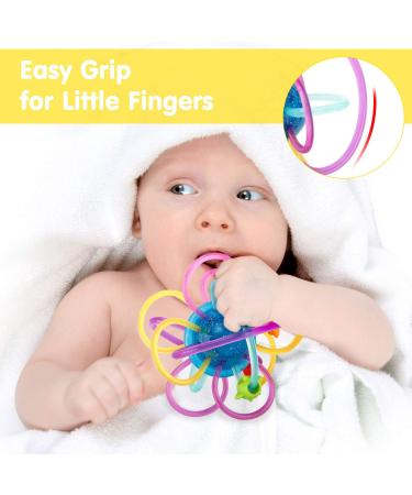 Zooawa Bite Ring for Babies - Food-Grade 360 Rotating BPA-Free Teething Toy | Soft TPU Multi-Colored Teething Aid for Toddlers - Buy Online on GoSupps.com