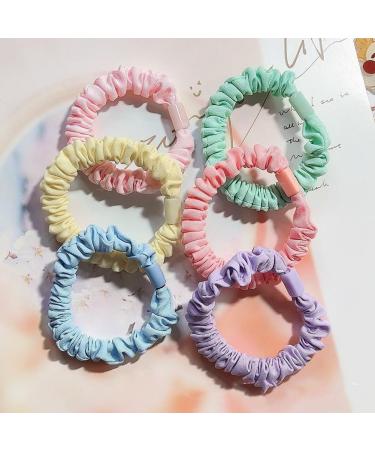 SHTGOI 5 Pieces Women's Hair Scrunchies Satin Silk Scrunchies Colourful Hair Bands Elastic Bands Ponytail Holder Thin Cable Scrunchie Hair Accessories Set for Girls Women Ponytail Mixed Colours One Size Mixed colours - Buy Online on GoSupps.com