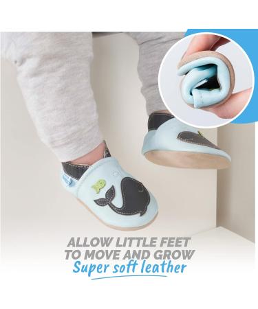 Soft Sole Baby Shoes | Leather Toddler Shoes for Baby Girl or Baby Boy | Baby Walking Shoes 18-24 Months - Woshy Whale - Buy Online on GoSupps.com