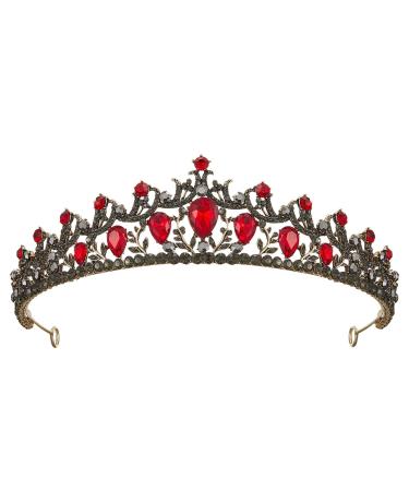 SWEETV Red Tiaras and Crowns for Women  Wedding Tiara for Bride  Crystal Princess Crown  Birthday Headpiece  Old Gold Prom Party Celebration Costume Hair Accessories Lia - Buy Online on GoSupps.com
