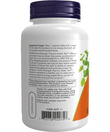 Buy Now Foods Thermo Green Tea Extra Strength - 90 Veg Capsules for Fat Burning & Energy Boost - Buy Online on GoSupps.com
