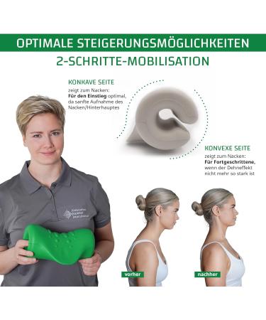 Neck Extensor Cushion - Innovative Neck Massage Device for Pain Relief | Extra Exercise Guide from German Physiotherapists - Beige/Gray - Buy Online on GoSupps.com