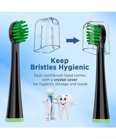 Waterpik Sonic Fusion Toothbrush Heads 5-Pack Black with Covers - Compatible with SF-01/SF-02/SF-03/SF-04 - Buy Online on GoSupps.com