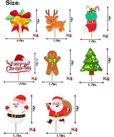 Boweurois 32Pcs Merry Christmas Cupcake Toppers Winter Christmas Birthday Party Decorations for Girls Boys Cute Christmas Cake Decorations Christmas Baby Shower Party Supplies - Buy Online on GoSupps.com