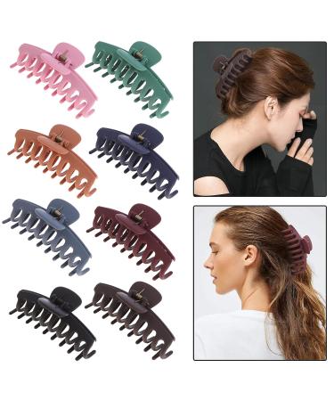 Large Matte Hair Claw Clips - 8 Color Options - 4.3 Inch Nonslip Hair Clamps for Women and Thinner Hair Styling - Buy Online on GoSupps.com