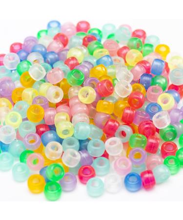 Glow in The Dark Acrylic Pony Beads 6x9mm - 1000 Pcs Assorted Colors Bulk Pack - Buy Online on GoSupps.com