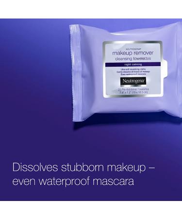 Neutrogena Night Calming Makeup Remover Wipes - 25 ct Twin Pack | Alcohol-Free, Plant Based Cloths | Gentle Nighttime Facial Cleansing Wipes - Buy Online on GoSupps.com