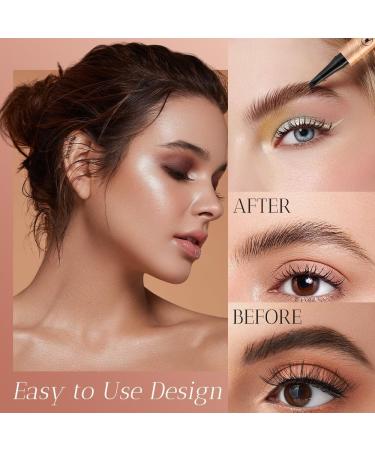 2024 Upgrade Waterproof Microblading Eyebrow Pencil Contouring Pen Waterproof Long Lasting Brow Pencil 3D Eyebrow Pen Creating Natural Looking Brows Effortlessly Black - Buy Online on GoSupps.com