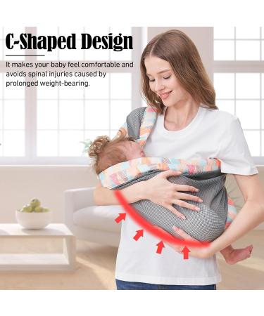 Iulonee Sling Baby Carrier: Ergonomic Adjustable Carrier for Newborns to Toddlers (3-36 Months) - Comfortable & Practical Wearable Baby Carrier - Buy Online on GoSupps.com