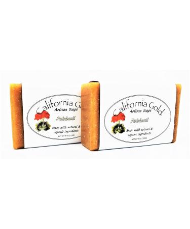 California Gold Artisan Patchouli Bar Soap with Orange Peel - 8oz | Natural Handmade Soaps for All Skin Types - International Shipping - Buy Online on GoSupps.com