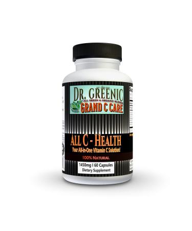 Dr. Greenic Grand C Care | All C- Health | Your All-in-One Whole Vitamin C Complex | 1450Mg | Acerola Cherry Extract | Camu Camu Extract | Ascorbic Acid | Ascorbyl Palmitate | C at its Best