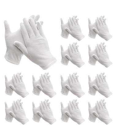 White gloves Funmo 24 pair of cotton gloves White moisturizing gloves Cotton Gloves Reusable protective gloves fabric gloves for breathable size M (b)