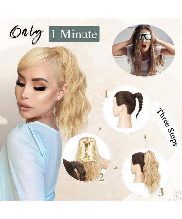 Shop Sofeiyan Clip-In Claw Ponytail Extension - Long Curly Heat-Resistant Hairpiece in Blonde & Dark Gold Mix for Women - Buy Online on GoSupps.com
