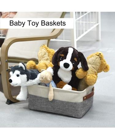 HNZIGE Small Storage Baskets (6 Pack) - White & Gray Fabric Baskets for Shelves, Closets, Laundry & Nursery - Decorative Gift Baskets - 11.8 x 7.8 x 5.1 - Buy Online on GoSupps.com