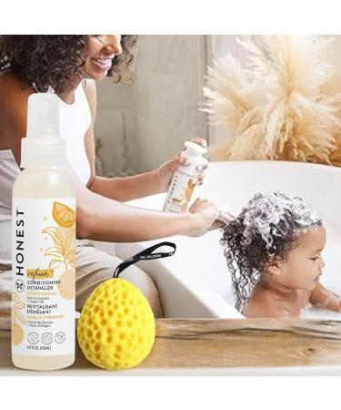 Buy The Honest Company Detangler Conditioner 4 Oz - Hypoallergenic Tear-Free Citrus Vanilla Hair Care Silky & Manageable - Bundle with Bath Sponge (Pack of 5) - International Shipping Available - Buy Online on GoSupps.com