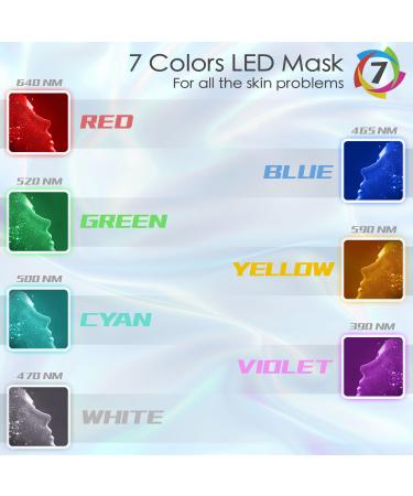 LED Facial Light Therapy Mask - 7 Color LED Face Mask for Acne Treatment & Skin Care - Blue & Red Light Photon Therapy for Face & Neck - International Shipping Available - Buy Online on GoSupps.com
