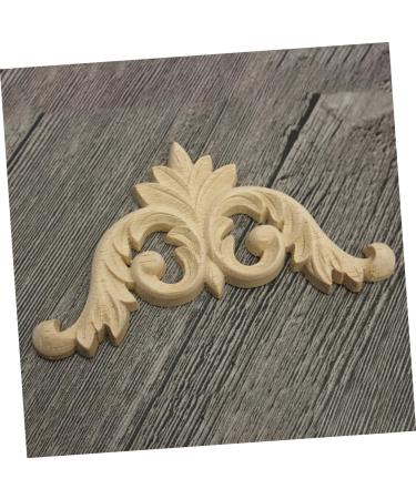 Alipis 4pcs Furniture Ornament Flower Corner Wooden Carving Corner Decals Unpainted Frames Cabinet Flowers - Buy Online on GoSupps.com