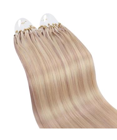 UGEAT Microring Extensions | Real Hair 50cm Ashblond Highlight | Micro Loop Hair Extensions #18/613 | 50g Bleach Hair Extensions - Buy Online on GoSupps.com