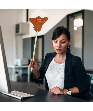 Fly Swatter Heavy Duty Edition Leather Bug Swatter Long Wooden Handle Smooth Surface Swatter Durable Long Handle House Wife Helper Convenient - Buy Online on GoSupps.com