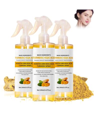 XKrmp Peel Shot Keratin Care Kojic Acid Turmeric Spray Gentle Exfoliating Moisturizing Body Spray for Smooth & Glowing Skin Ideal for All Skin Types 667 Fl Oz 3Pcs