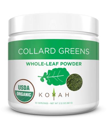 KOYAH - Organic USA Grown Collard Greens Powder (Equivalent to 15 Cups Fresh): Freeze-Dried, Whole-Leaf Powder