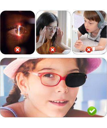 6pcs Reusable Eye Patches for Glasses - Improve Vision for Kids & Adults Non-Woven Fabric for Lazy Eye Amblyopia Strabismus (Black Medium Size - Buy Online on GoSupps.com
