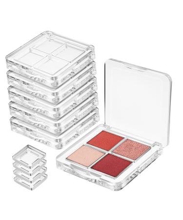 Beatifufu 6 Pcs Transparent Square Eye Shadow Box Clear Eyeshadow Pans Empty Eyeshadow Containers Plastic