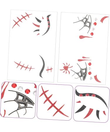 COHEALI 2 Sheets Halloween Decorations Halloween Prank Costume Halloween Eye Halloween for Face Fake Face Stickers Halloween Body Rhinestones Eye Shadow - Buy Online on GoSupps.com