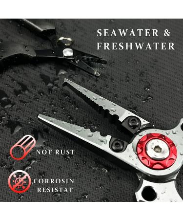 XINBOR 420 Stainless Steel Fishing Pliers Kit - Saltwater Multi-Function Split Ring Pliers with Sheath and Lanyard - Braid Line Cutter - Ice Fishing Tools - Buy Online on GoSupps.com