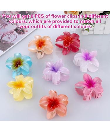 Huiguli Flowers Hair Clip Set - 8 Colorful Non-Slip Hair Accessories for Women | Perfect for Thick & Thin Hair - Buy Online on GoSupps.com