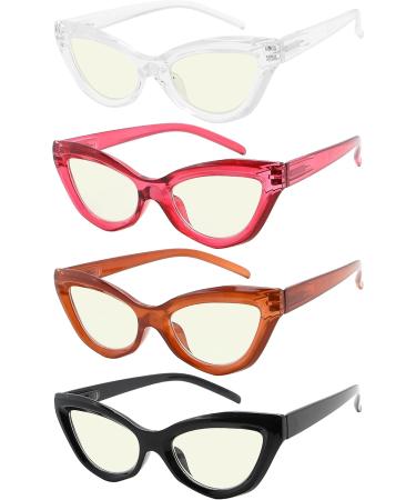 Eyekepper 4-Pack Cat-Eye Reading Glasses +1.75 - Blue Light Blocking Computer Glasses for Women - Buy Online on GoSupps.com
