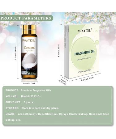 PHATOIL Coconut Fragrance Oil - 10ml for Home Aromatherapy, Soap & Candle Making - Buy Online on GoSupps.com