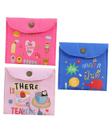 KALLORY Tampon Bag 3pcs Napkin Storage Bag Storage Organizer Napkin Purse Napkin Holder Ladies Wallet Zip Around Wallet Coin Purse for Women Menstrual Pad Bag Menstrual Pad Bags
