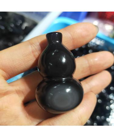 Natural Silver Obsidian Gourd fengshui Reiki Crystals Stones Home Decor Art Collection Gift - (Size: 4-4.5cm) - Buy Online on GoSupps.com