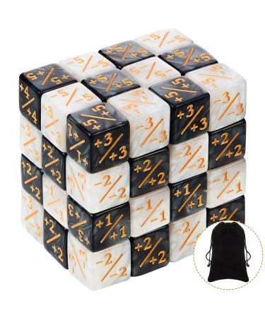 48 Pieces Dice Counters Token Dice Loyalty Dice Marble D6 Dice Cube Compatible with MTG, CCG, Card Gaming Accessory