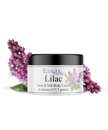 Eclectic Lady Lilac Satin & Silk Cream Body Lotion 4 oz - Shea Butter Aloe Silk Amino Acids Vitamin E Phthalate-Free Handcrafted in USA - Perfect For Women 4 Ounce (Pack of 1)