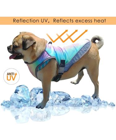 Dog Cooling Vest - Breathable Mesh Ice Vest for Small, Medium, & Large Dogs - Adjustable Straps - Small Rainbow - Buy Online on GoSupps.com