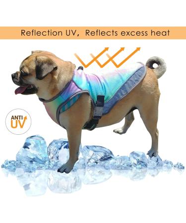 Buy XL Rainbow Dog Cooling Vest | Breathable Cooling Coat for All Dog Sizes - Adjustable Mesh Design - Buy Online on GoSupps.com
