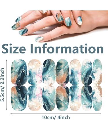 PULABO16 Sheets Marble Full Cover Nail Wraps Strips 224 Pieces Marble Printed Nail Art Polish Stickers Self-Adhesive Nail Manicure Decal With 4 Pieces Nail Files For Women Girls Nail Art Diy Attractive and Fashion - Buy Online on GoSupps.com