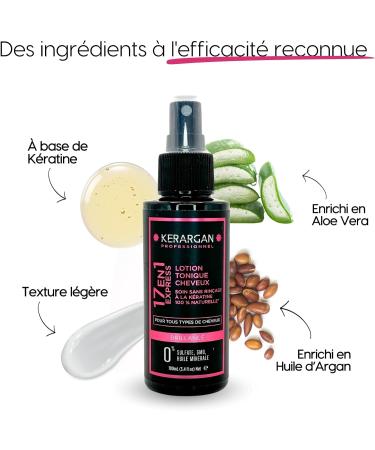 Kerargan - Keratin Tonic Lotion for Shiny and Strengthened Hair - Moisturizing Detangling Thermoprotective - Anti-Frizz and Volume - Free of Sulfates GMOs and Mineral Oils - 100ml - Buy Online on GoSupps.com