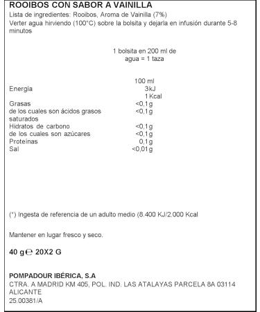  Pompadour Pompadour World Teas Rooibos Vanilla - 20 sachets - Buy Online on GoSupps.com