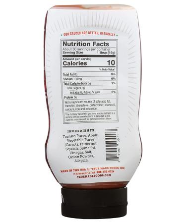 True Made Foods No Added Sugar Vegetable Ketchup Squeeze 17oz - Healthy Option (1.06lb) - Buy Online on GoSupps.com