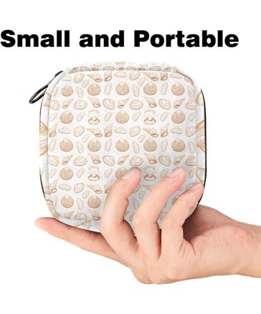 Portable Women's Binding-up Bags | Menstrual Cup & Tampon Pockets | Hand-Drawn Multicolored Mussel Pattern for Teens - Buy Online on GoSupps.com