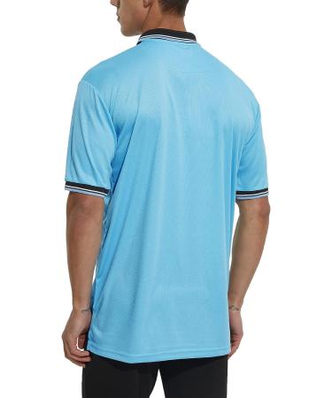 Men's Polo Referee Shirt - Baseball & Softball Official Umpire Jersey - Light Blue, Medium - Buy Online on GoSupps.com