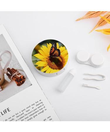 Sunflower Butterfly Portable Contact Lens Case - Travel-Friendly Storage Box - Buy Online on GoSupps.com