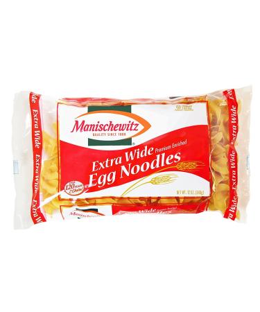 MANISCHEWITZ Extra Wide Egg Noodles, 12-Ounce Bags (Pack of 12)