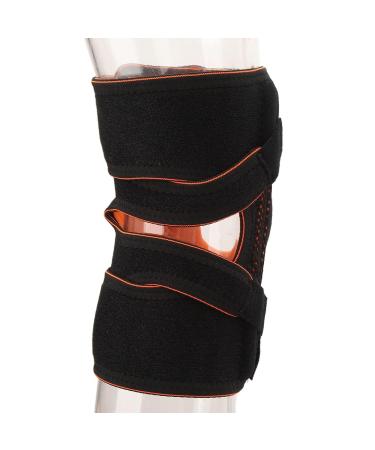 Black Unisex Adjustable Sports Knee Support | Silicone Spring Hollow Design for Enhanced Comfort - Buy Online on GoSupps.com