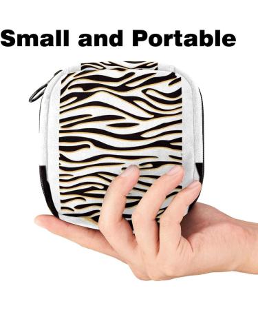 Stylish Zebra Print Menstruation Pad Bag with Zipper - Women's Tampon & Napkin Organizer - Buy Online on GoSupps.com