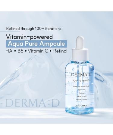 DERMA:D Korean Ampoule with Hyaluronic Acid Serum for Face Hydrating Formula with Panthenol Vitamin C & Retinol Multi-Benefit Skincare Serum to Refresh and Enhance the Look of Skin 1.69 fl oz - Buy Online on GoSupps.com